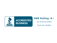 BBB Accredited Business | Rating A+ as of 2019 | Click for profile